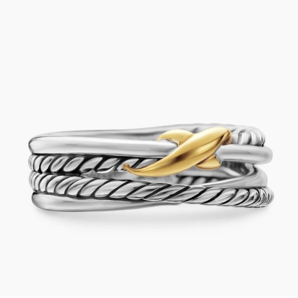 David Yurman X Crossover Band Ring
Sterling Silver with 18K Yellow Gold, 6.5